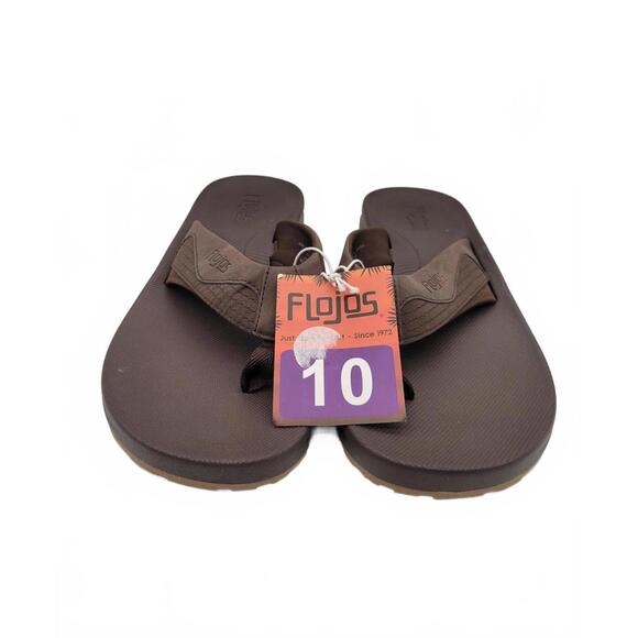 Flojos Men's Brown Flip Flop Sandals Men's  Size 10 - Picture 1 of 5